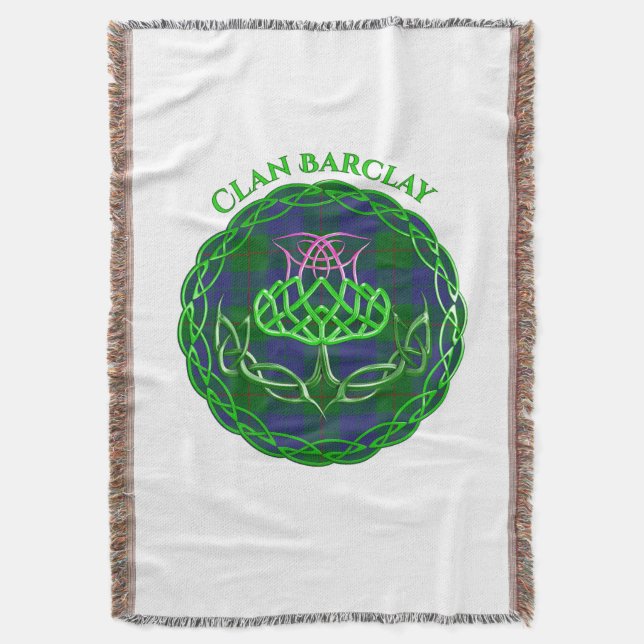Barclay Scottish Tartan Celtic Thistle Throw Blanket (Front Vertical)