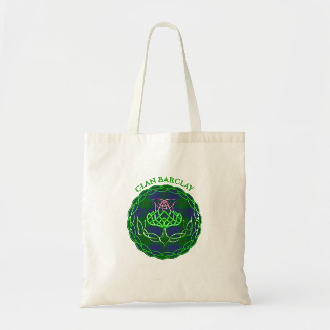 Barclay Scottish Tartan Celtic Thistle Tote Bag (Front)