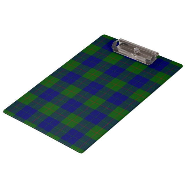 Barclay tartan blue green plaid clipboard (Angled)