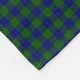 Barclay tartan blue green plaid fleece blanket