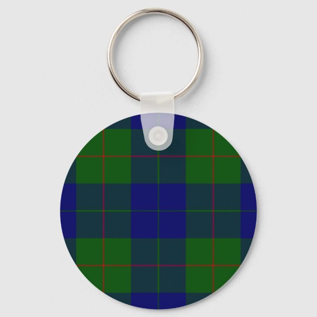 Barclay tartan blue green plaid key ring (Front)