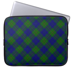 Barclay tartan blue green plaid laptop sleeve