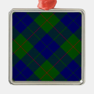 Barclay tartan blue green plaid metal tree decoration