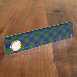 Barclay tartan blue green plaid nameplate