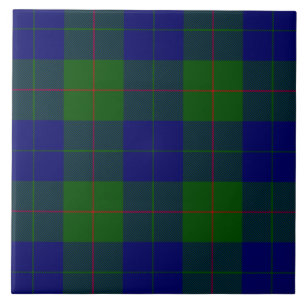 Barclay tartan blue green plaid tile