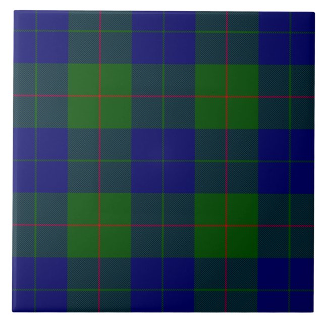 Barclay tartan blue green plaid tile (Front)