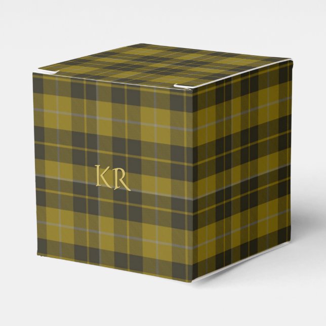 Barclay Tartan with your initials, Scottish Plaid Favour Box (Front Side)