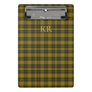 Barclay Tartan with your initials, Scottish Plaid Mini Clipboard
