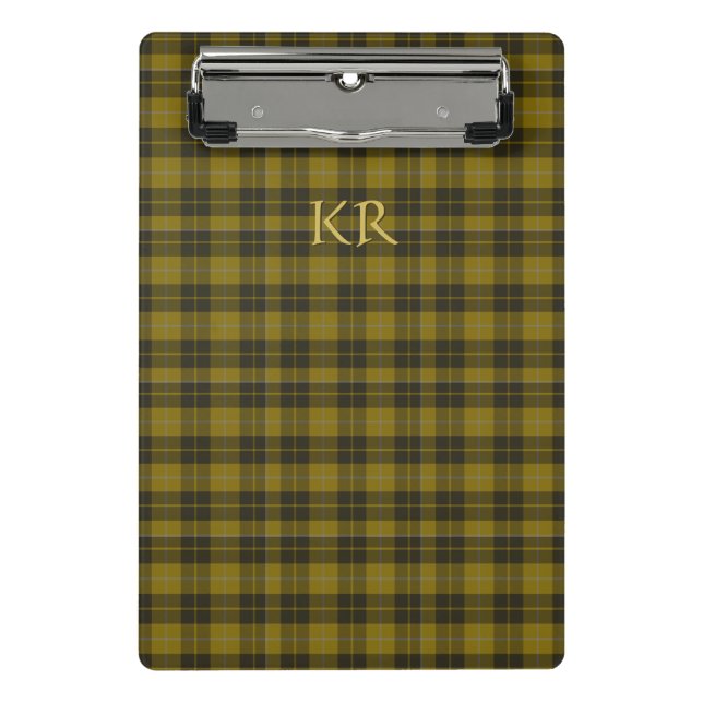 Barclay Tartan with your initials, Scottish Plaid Mini Clipboard (Front)