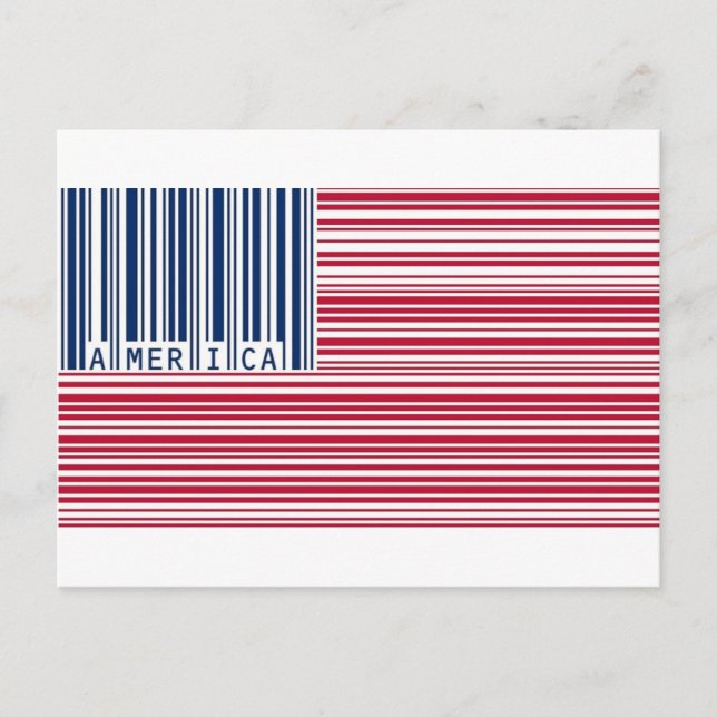 barcode american flag postcard (Front)