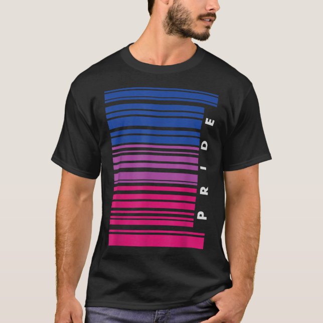 Barcode Bisexual Pride LGBT T shirt Lesbian Gay Fl (Front)