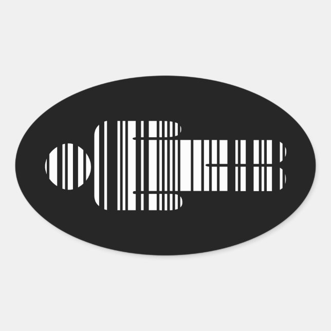barcode boy oval sticker (Front)