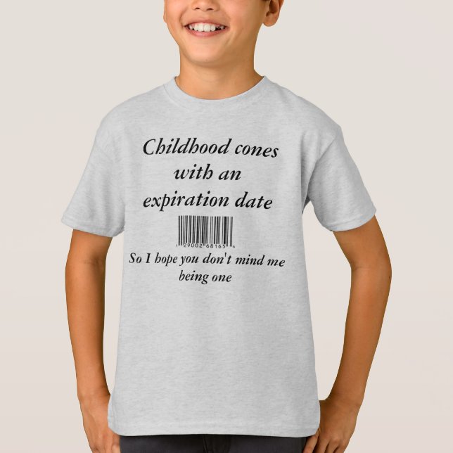 barcode, Childhood cones with an expiration dat... T-Shirt (Front)