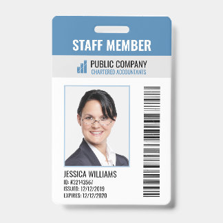 Barcode Company Logo Photo Employee ID Badge