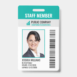 Barcode Company Logo Photo Employee ID Badge
