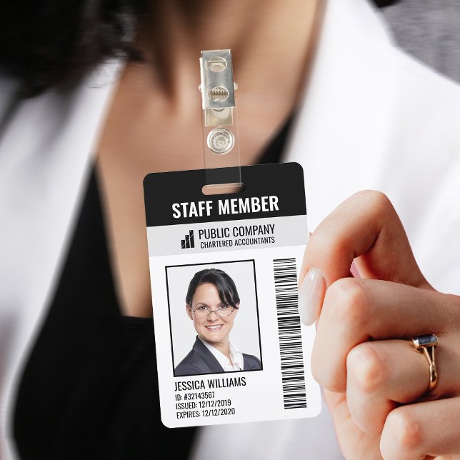 Barcode Company Logo Photo Employee ID Badge (Creator Uploaded)