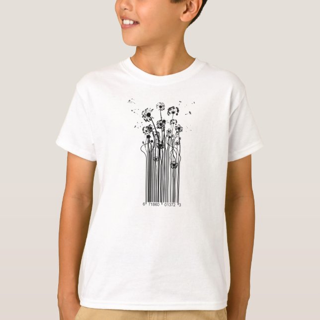 Barcode Dandelion Silhouette T-Shirt (Front)