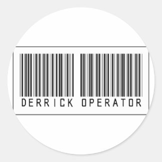 Barcode Derrick Operator Classic Round Sticker