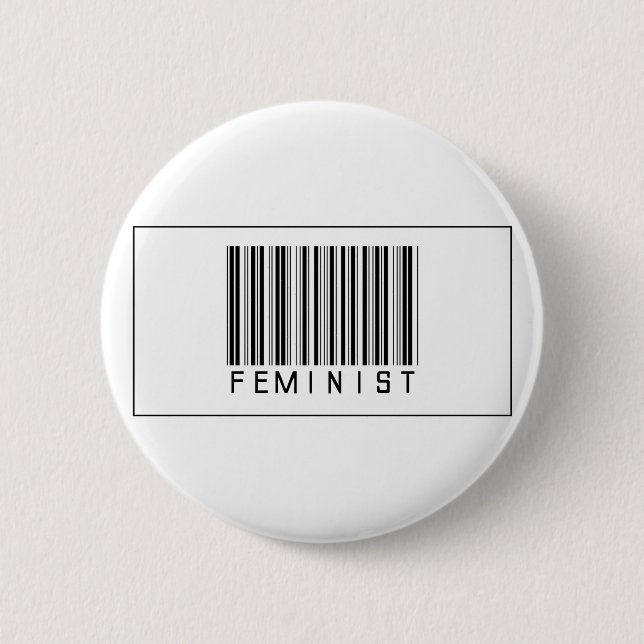 Barcode Feminist 6 Cm Round Badge (Front)