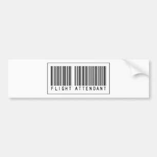 Barcode Flight Attendant Bumper Sticker