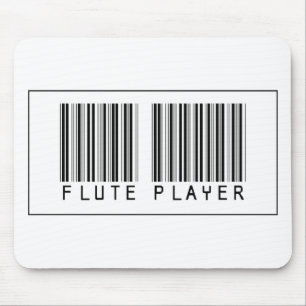 Barcode Flute Player Mouse Pad