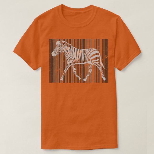 Barcode Funny Zebra T-Shirt (Design Front)