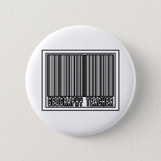 Barcode Geography Teacher 6 Cm Round Badge (Front)