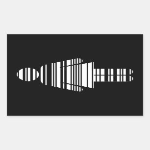 barcode girl rectangular sticker