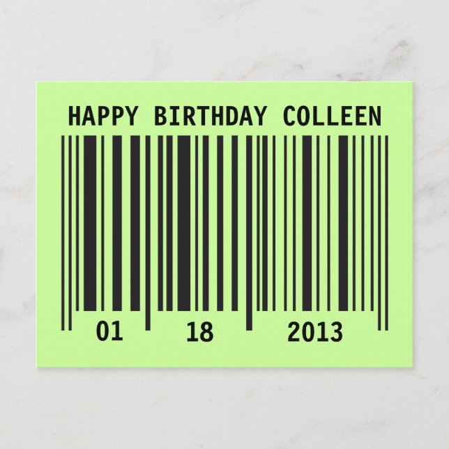 Barcode Happy Birthday postcard (Front)