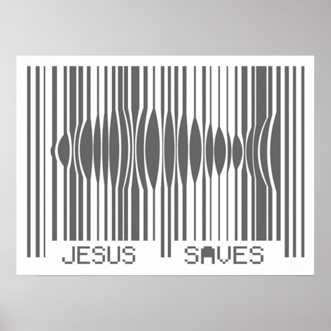 Barcode Jesus Saves Poster (Front)