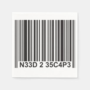 Barcode Leetspeak - Need to Escape Napkin