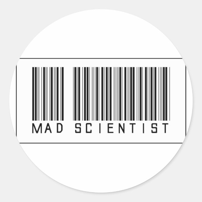Barcode Mad Scientist Classic Round Sticker (Front)