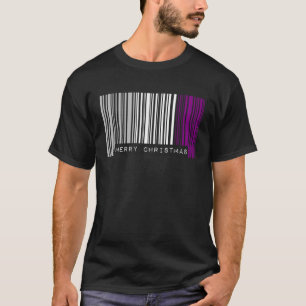 Barcode Merry Christmas Asexual Pride Flag LGBTQ Q T-Shirt