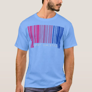 Barcode Merry Christmas Biseual Pride Flag LGBTQ Q T-Shirt