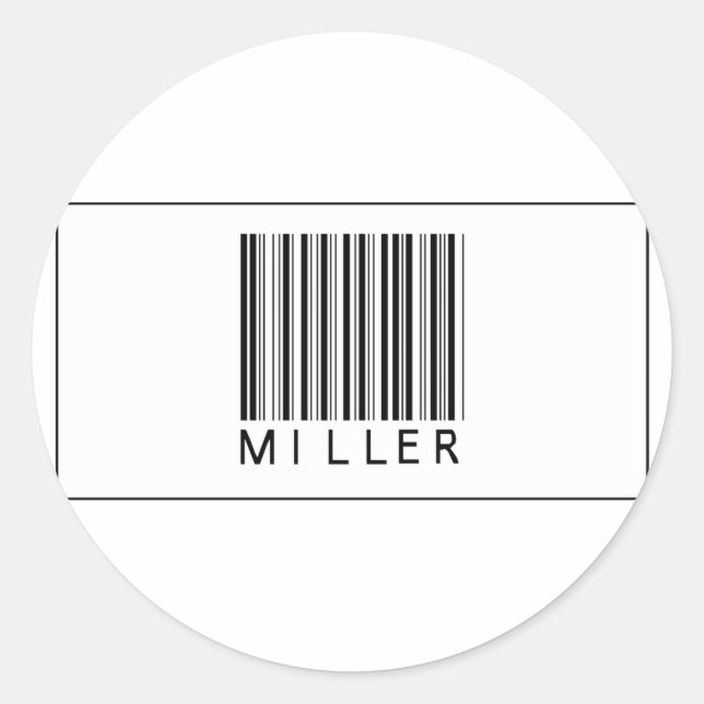 Barcode Miller Classic Round Sticker (Front)