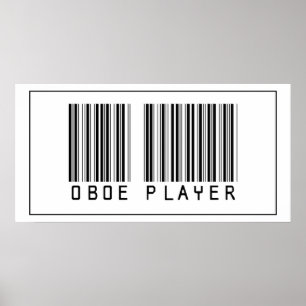 Barcode Oboe Player Poster