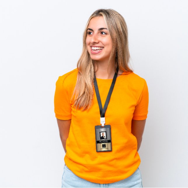 Barcode Photo Name ID Card Vertical Metallic ID Badge (Barcode Photo Name ID Card Vertical Metallic Badge)