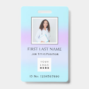Barcode Photo Therapist Nurse Doctor Health Aid ID Badge