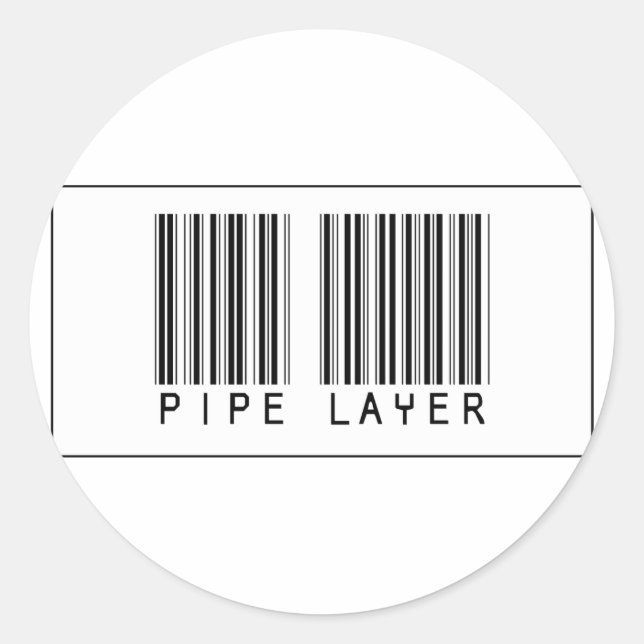 Barcode Pipe Layer Classic Round Sticker (Front)