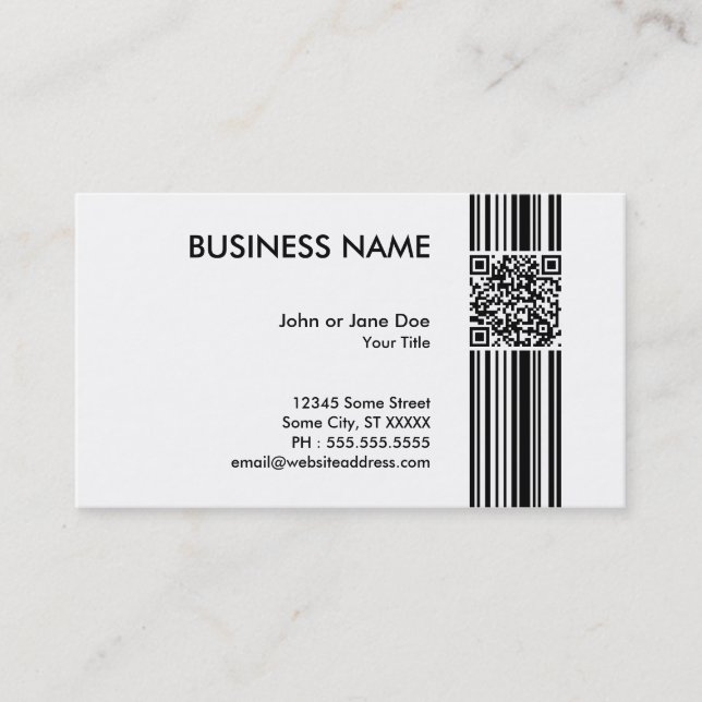 barcode QR code Business Card (Front)