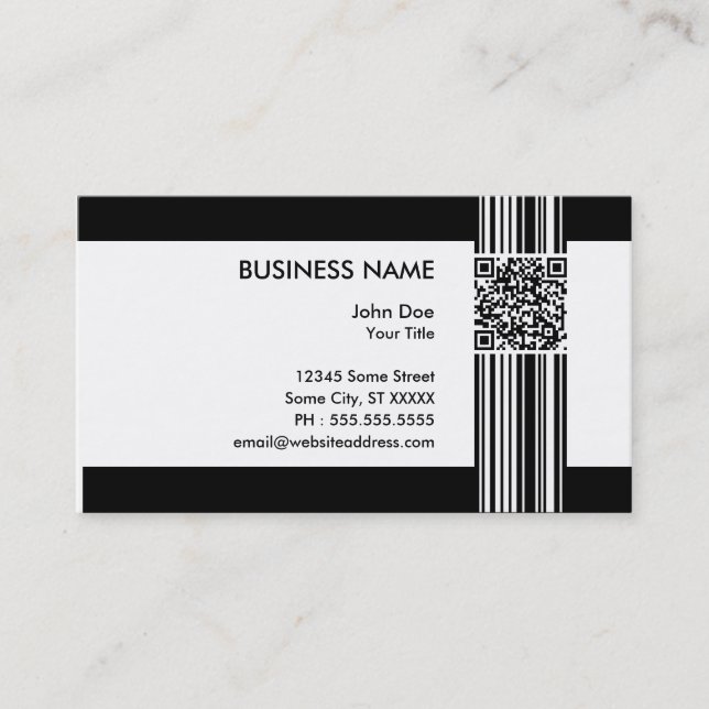 barcode QR code Business Card (Front)