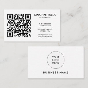 Barcode QR Code Your Logo Here Modern Profile Business Card