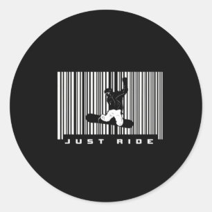 Barcode Snowboarding Apparel - Snowboarder Snowboa Classic Round Sticker