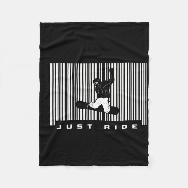 Barcode Snowboarding Apparel - Snowboarder Snowboa Fleece Blanket (Front)