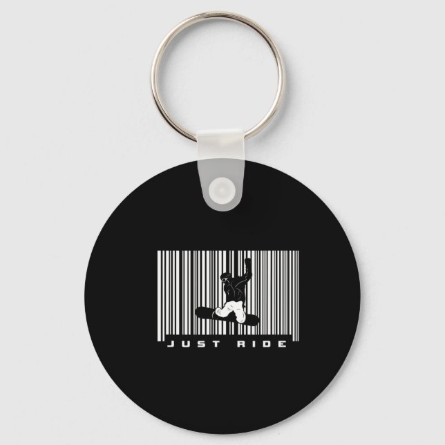 Barcode Snowboarding Apparel - Snowboarder Snowboa Key Ring (Front)