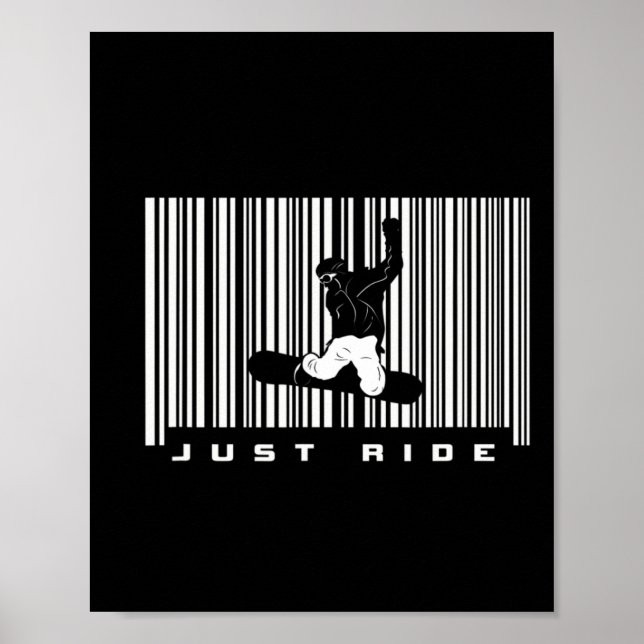 Barcode Snowboarding Apparel - Snowboarder Snowboa Poster (Front)