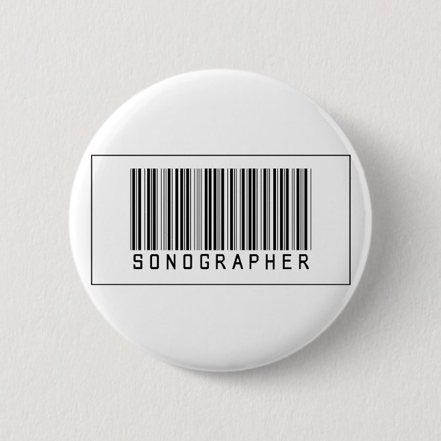 Barcode Sonographer 6 Cm Round Badge (Front)