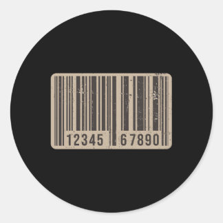 Barcode Upc Universal Product Code Cashier Retail Classic Round Sticker