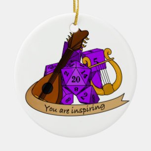 Bard Dice Design Ceramic Tree Decoration