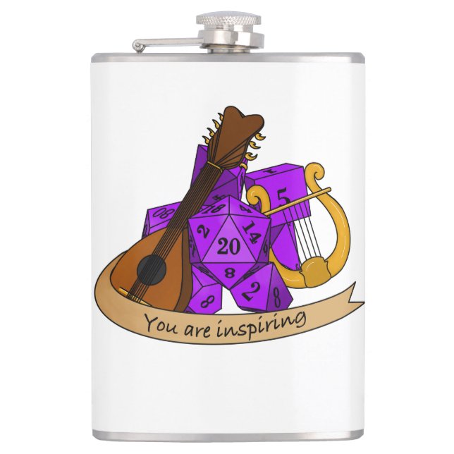 Bard Dice Design Hip Flask (Front)